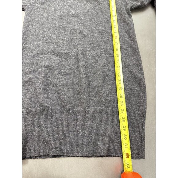 Cynthia Rowley Women Turtleneck Sweater Dress Merino Wool Knit Grey Tunic - Picture 6 of 8